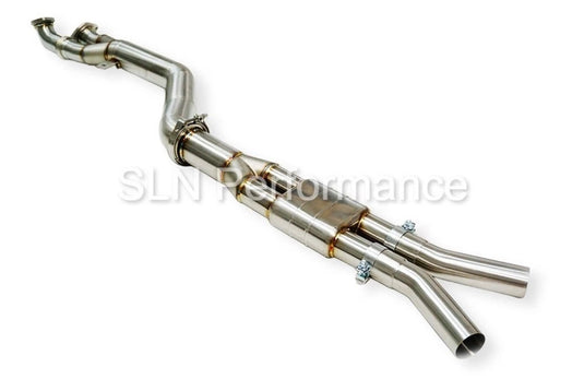 SLN BMW S58 M3 G80 M4 G82 & X3M X4M LCI 4.0" Resonated Single Mid Pipe