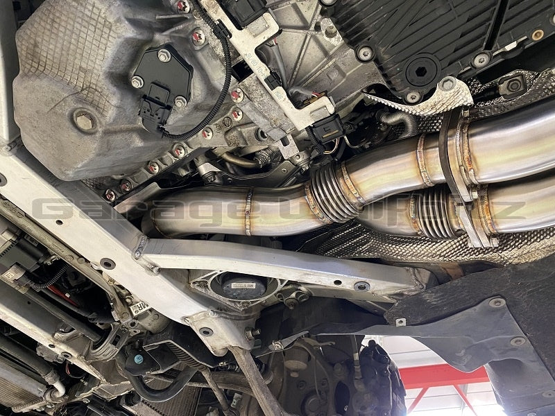 Load image into Gallery viewer, GARAGE WHIFBITZ 3″ CATLESS RESONATED DOWNPIPES BMW M3, M4 &amp; M2 COMP F80 F82 F83 F87
