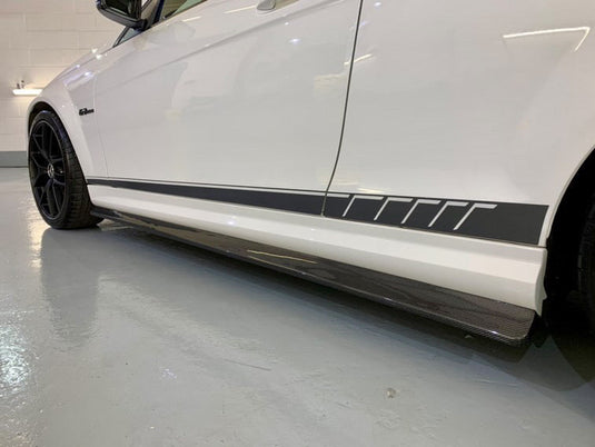 MERCEDES W204 C63 CARBON FIBRE SIDE SKIRTS - CT Carbon