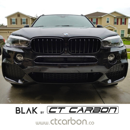 BMW F15 & F16 X5 & X6 SINGLE SLAT BLACK GRILLS- BLAK BY CT CARBON - CT Carbon