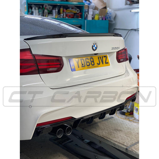 BMW 3 SERIES F30 GLOSS BLACK LEFT EXHAUST DIFFUSER - MP STYLE - BLAK BY CT CARBON