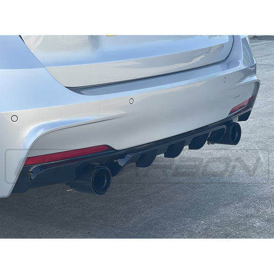 BMW 3 SERIES F30 GLOSS BLACK DUAL EXHAUST DIFFUSER - MP STYLE - BLAK BY CT CARBON