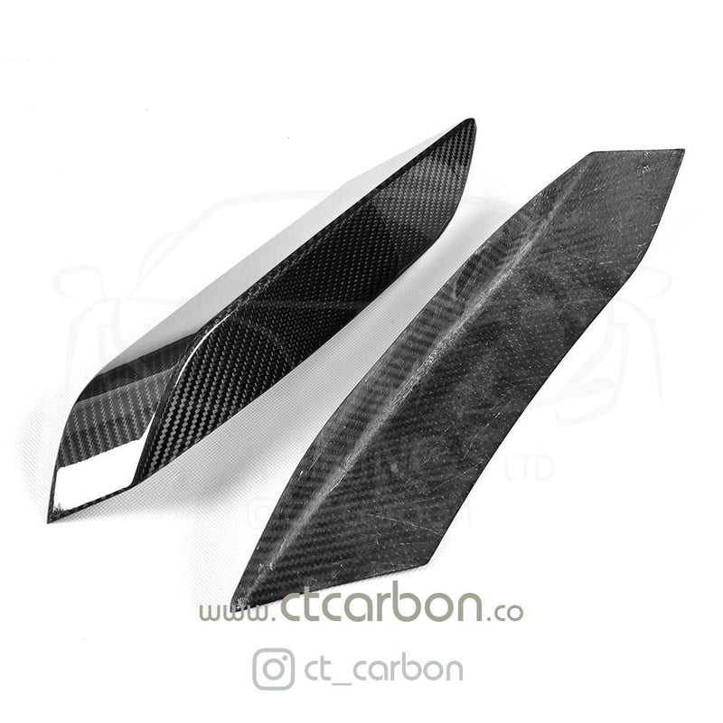 Load image into Gallery viewer, BMW M3/M4 (F80 F82 F83) UPPER FRONT CARBON FIBRE CANARDS - CT Carbon
