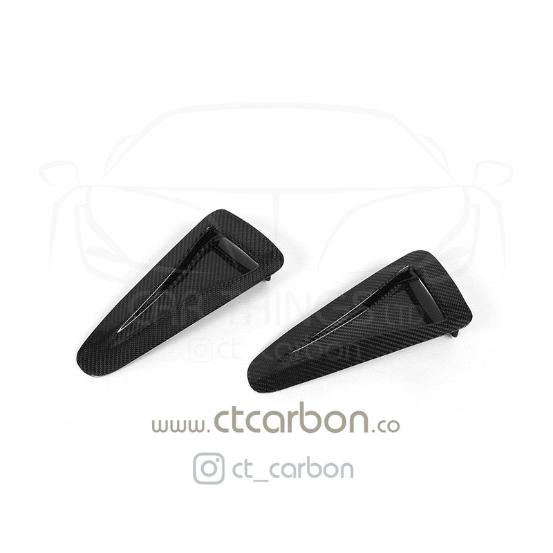 Load image into Gallery viewer, NISSAN GTR R35 CARBON FIBRE BONNET HOOD SCOOPS - CT Carbon

