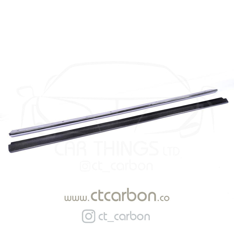 Load image into Gallery viewer, MERCEDES W204 C63 CARBON FIBRE SIDE SKIRTS - CT Carbon
