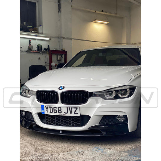 BMW 3 SERIES F30 GLOSS BLACK SPLITTER - MP STYLE - BLAK BY CT CARBON