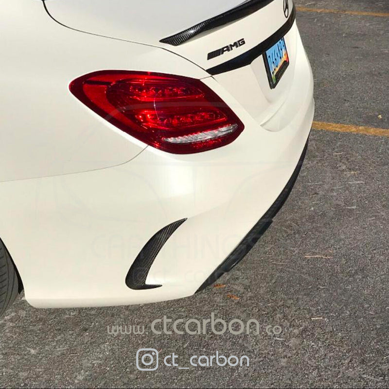 MERCEDES W205 C63 & C43 SALOON REAR BUMPER CARBON FIBRE CANARDS – WHP ...