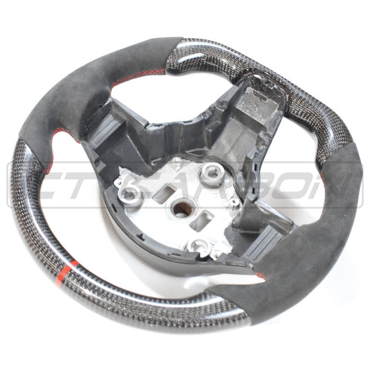 TESLA MODEL 3 & Y CARBON FIBRE / ALCANTARA FLAT BOTTOM STEERING WHEEL