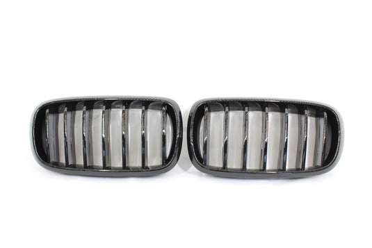 BMW F15 & F16 X5 & X6 SINGLE SLAT BLACK GRILLS- BLAK BY CT CARBON - CT Carbon