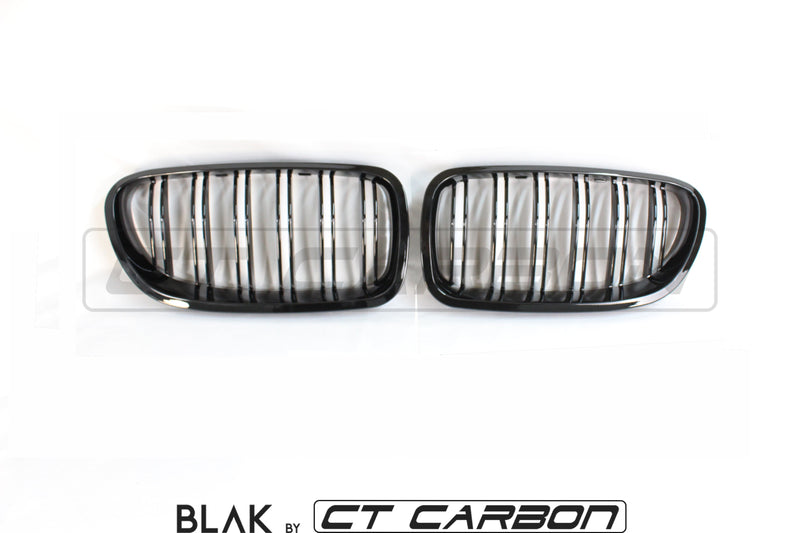 Load image into Gallery viewer, BMW F10 M5 &amp; 5 SERIES BLACK DOUBLE SLAT GRILLS - BLAK BY CT CARBON - CT Carbon
