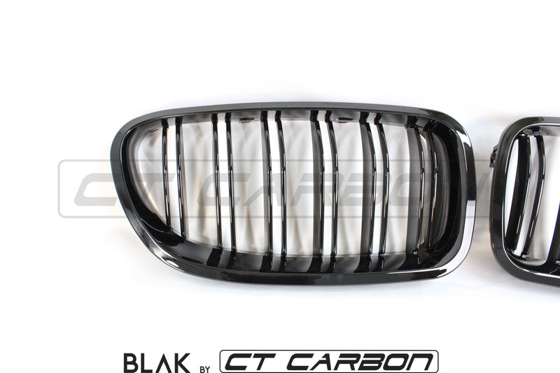 Load image into Gallery viewer, BMW F10 M5 &amp; 5 SERIES BLACK DOUBLE SLAT GRILLS - BLAK BY CT CARBON - CT Carbon

