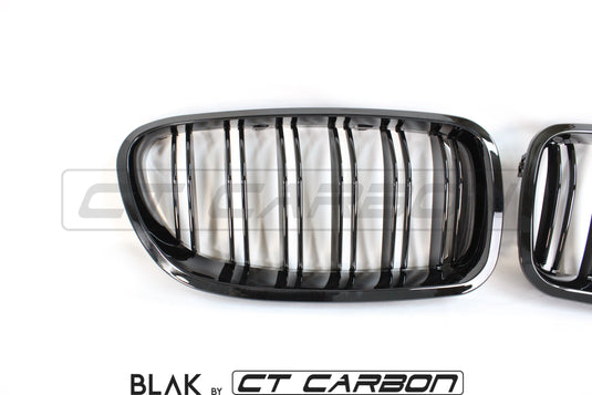 BMW F10 M5 & 5 SERIES BLACK DOUBLE SLAT GRILLS - BLAK BY CT CARBON - CT Carbon