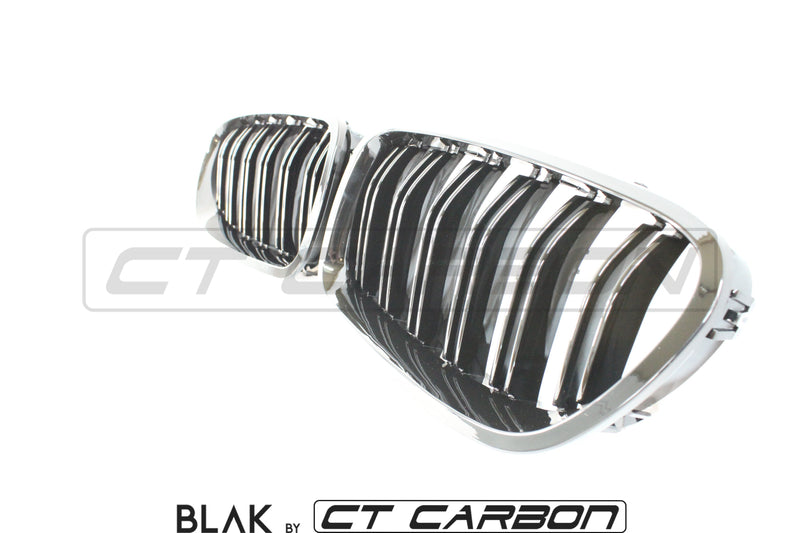 Load image into Gallery viewer, BMW F10 M5 &amp; 5 SERIES BLACK DOUBLE SLAT GRILLS - BLAK BY CT CARBON - CT Carbon
