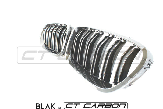 BMW F10 M5 & 5 SERIES BLACK DOUBLE SLAT GRILLS - BLAK BY CT CARBON - CT Carbon