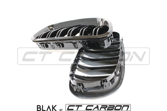 BMW F10 M5 & 5 SERIES BLACK DOUBLE SLAT GRILLS - BLAK BY CT CARBON - CT Carbon