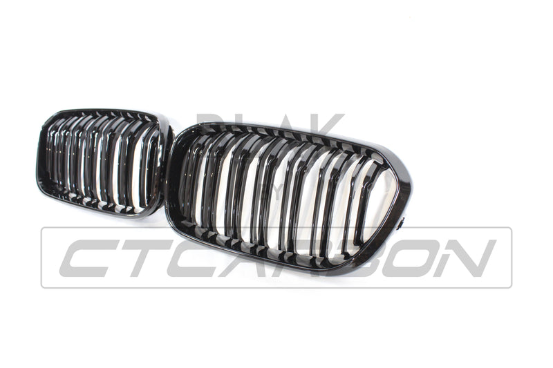 Load image into Gallery viewer, BMW F20 1 SERIES LCI DOUBLE SLAT BLACK GRILLES - BLAK BY CT CARBON
