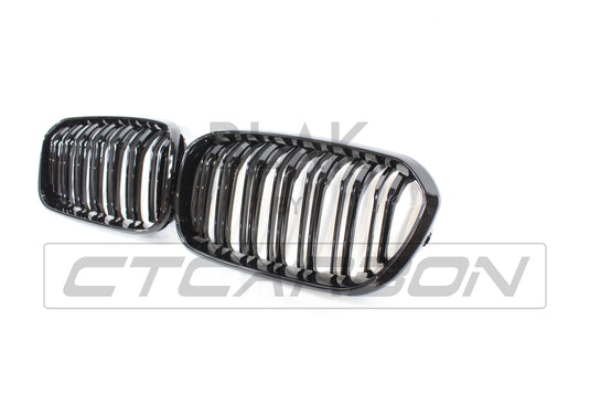 BMW F20 1 SERIES LCI DOUBLE SLAT BLACK GRILLES - BLAK BY CT CARBON