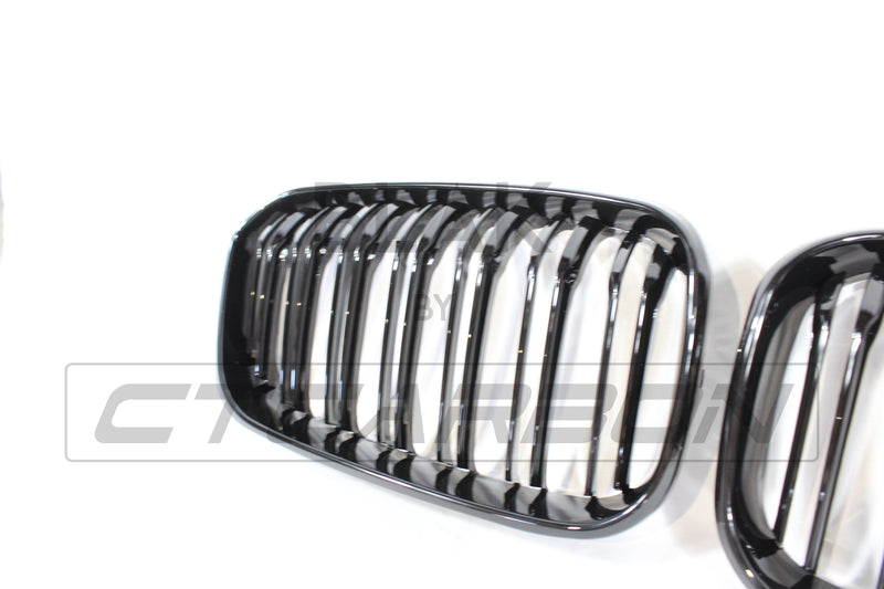 Load image into Gallery viewer, BMW F20 1 SERIES LCI DOUBLE SLAT BLACK GRILLES - BLAK BY CT CARBON
