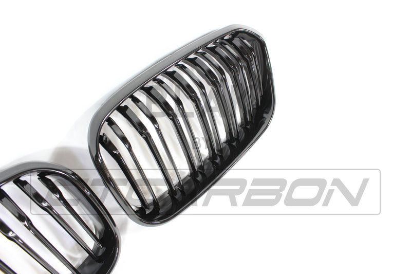Load image into Gallery viewer, BMW F20 1 SERIES LCI DOUBLE SLAT BLACK GRILLES - BLAK BY CT CARBON
