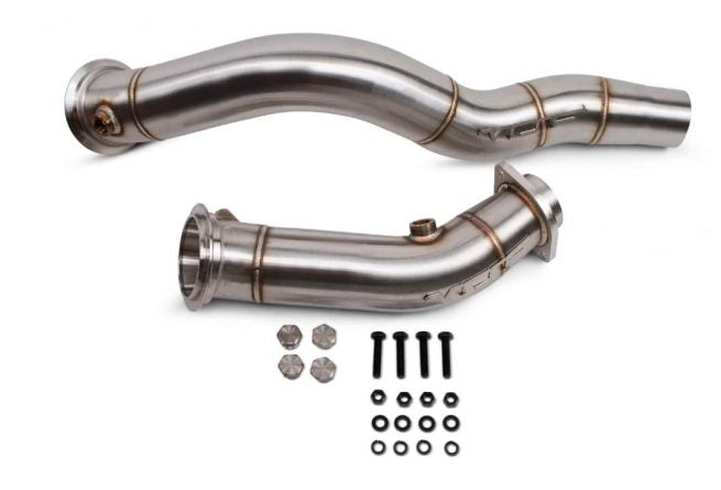Load image into Gallery viewer, VRSF 3&quot; Cast Race Downpipes 15-19 BMW M3, M4, M2C
