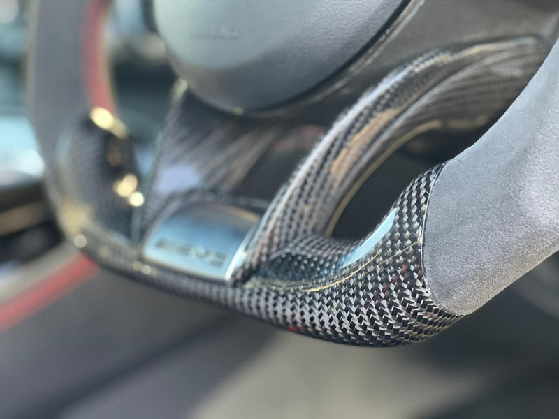Load image into Gallery viewer, MERCEDES AMG CARBON FIBRE / ALCANTARA STEERING WHEEL
