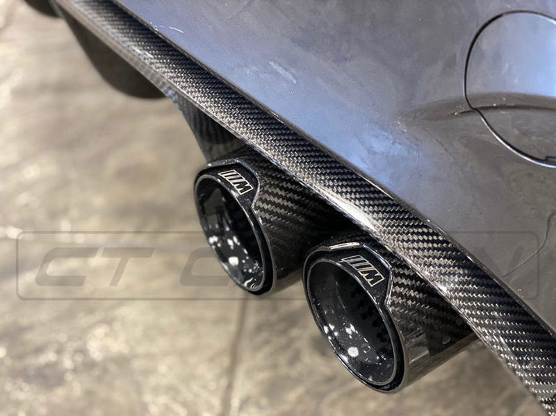 BMW M2/M3/M4/M5 F10/F80/F82/F83/F87 CARBON FIBRE EXHAUST TIPS - BLACK ...