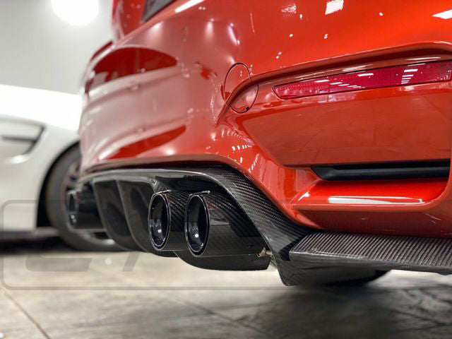 Load image into Gallery viewer, BMW M3/M4 (F80 F82 F83) CARBON FIBRE DIFFUSER - V-STYLE - CT Carbon
