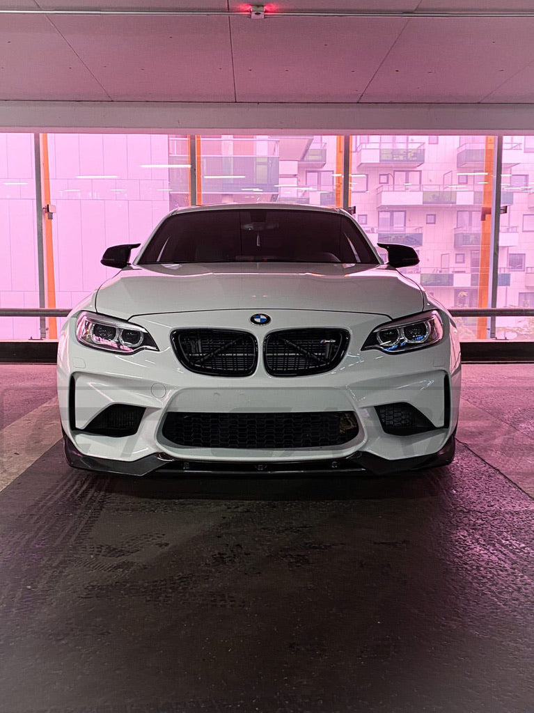 Load image into Gallery viewer, BMW M2 F87 N55(OG) FORGED CARBON FIBRE SPLITTER - V-STYLE - CT Carbon
