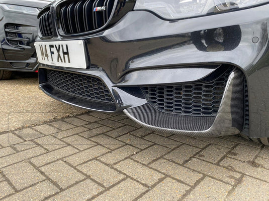 Carbon Look Front Bumper Side Splitters Canard Lip Kit For BMW F80 M3 F82 F83 M4 2015-2020
