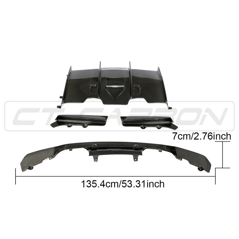 Load image into Gallery viewer, BMW M3/M4 (F80 F82 F83) CARBON FIBRE DIFFUSER - PS STYLE
